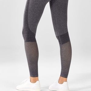 Fabletics Seamless High-Waisted Gray Mesh Legging